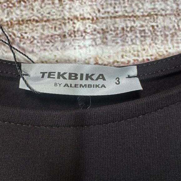 Tekbika By Alembika Dress Womens Size 3 Black Asymmetrical Pullover Long Sleeve - Picture 9 of 16